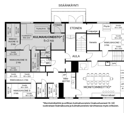 Räyskälän Kulmahuoneiston pohjapiirros