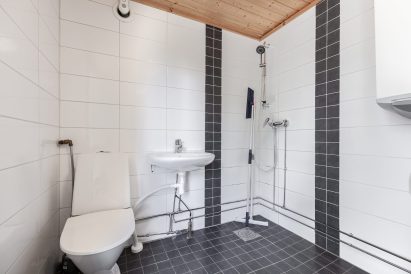 Aulangon Rantalan rantasaunan kylpyhuone.